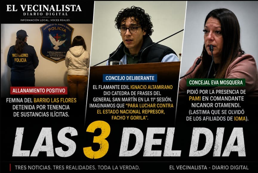 Las 3 del día: cocaína, San Martín y una sesión del Concejo que dejó algunas perlitas